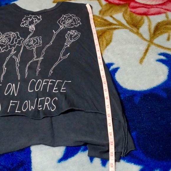 Jac Vanek Coffee and Flowers Relaxed Cotton Muscle Tee Top - Picture 4 of 6